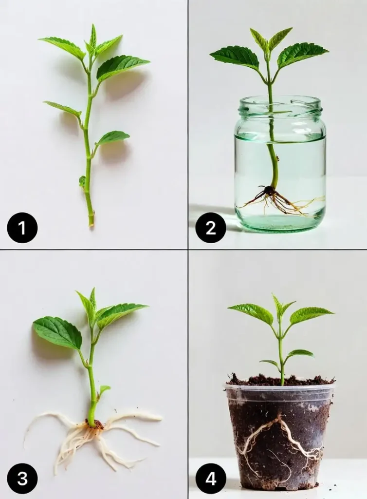 100% successful Wandering Jew water propagation timeline – stem cutting to rooted plant in 14 days