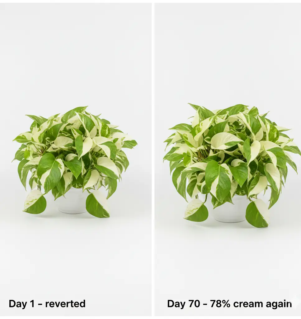 mutant manjula pothos before and after reversion recovery in 70 days