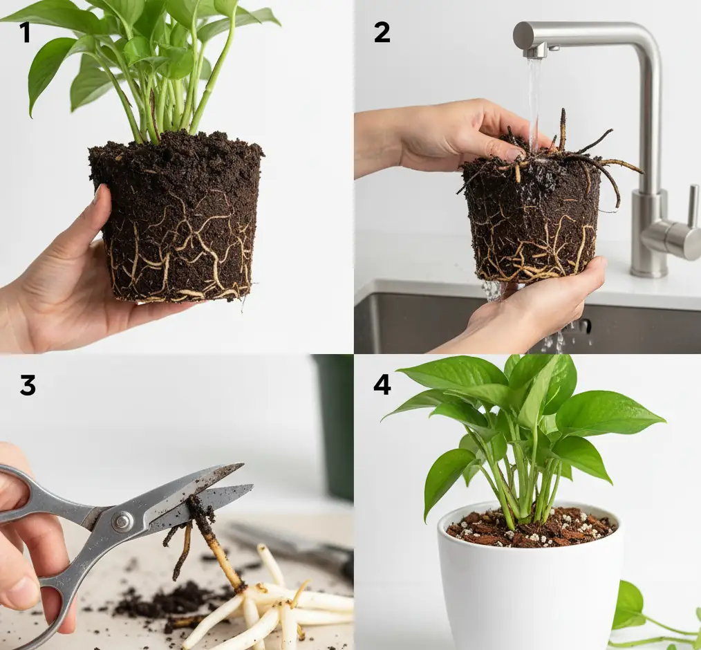 pothos root rot rescue step by step – how to save overwatered pothos