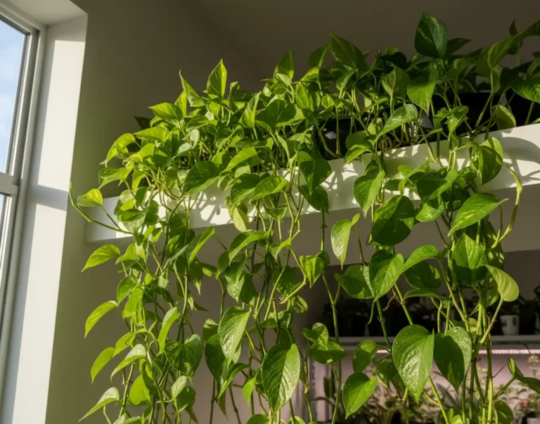 lush bushy golden pothos with dozens of branches in bright indirect light