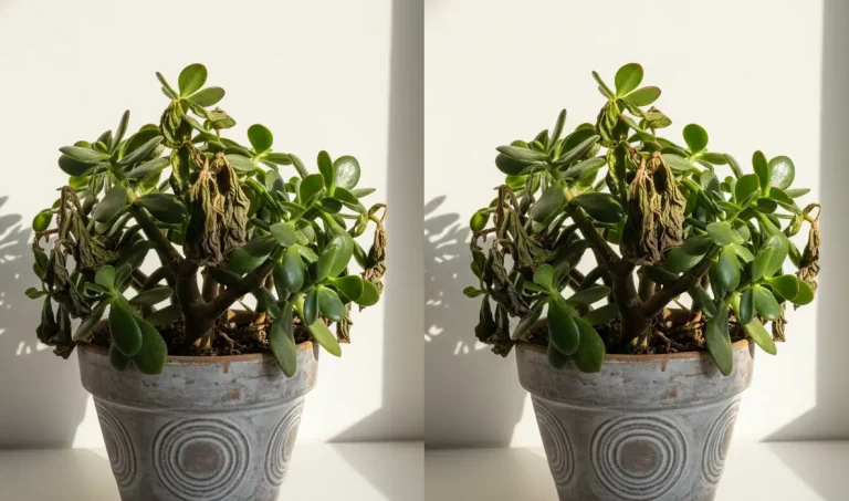 Jade plant leaves shriveling before and after recovery 2026