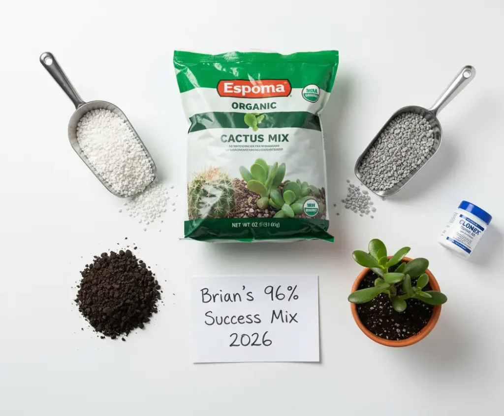 best soil mix recipe for jade plant propagation in soil with 96 percent success rate